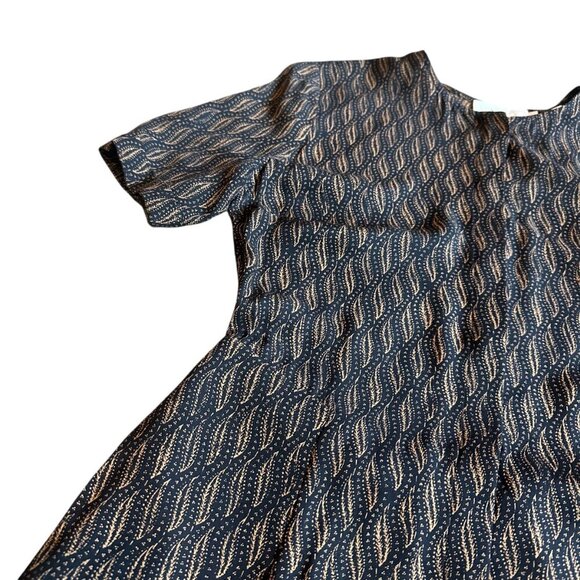 A.L.C. Button-Down Shift Dress 100% Silk Fun Print Short Sleeve Size 4 Women's - Picture 3 of 14